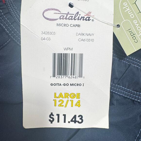 Catalina Micro Capri Wide Leg Dark Blue Sz Lg 12/14 NWT - Picture 5 of 5